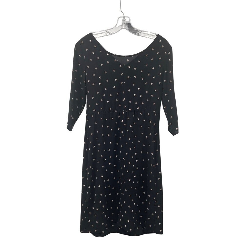 Seraphine Womens Sheath Dress 3/4 Sleeve Black/Multi Print Size 4